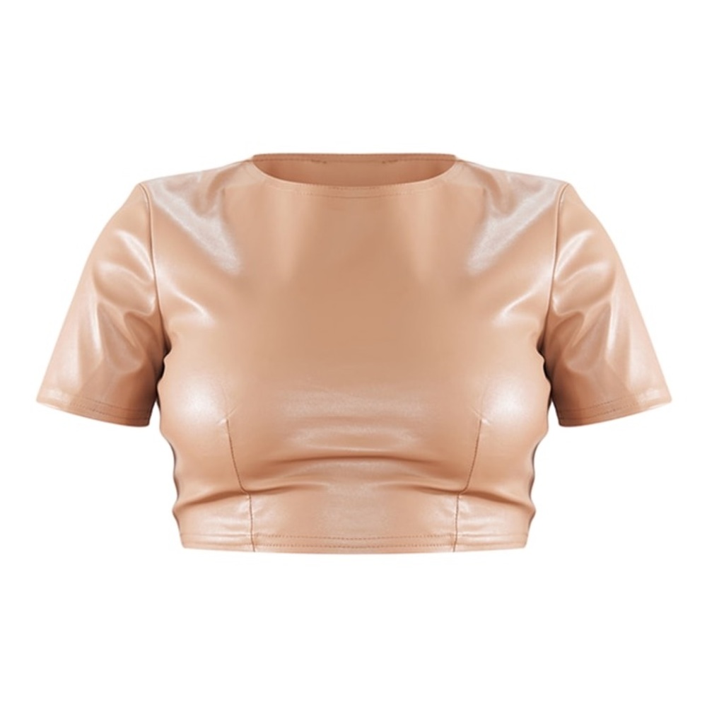PrettyLittleThing Tan Crop Top